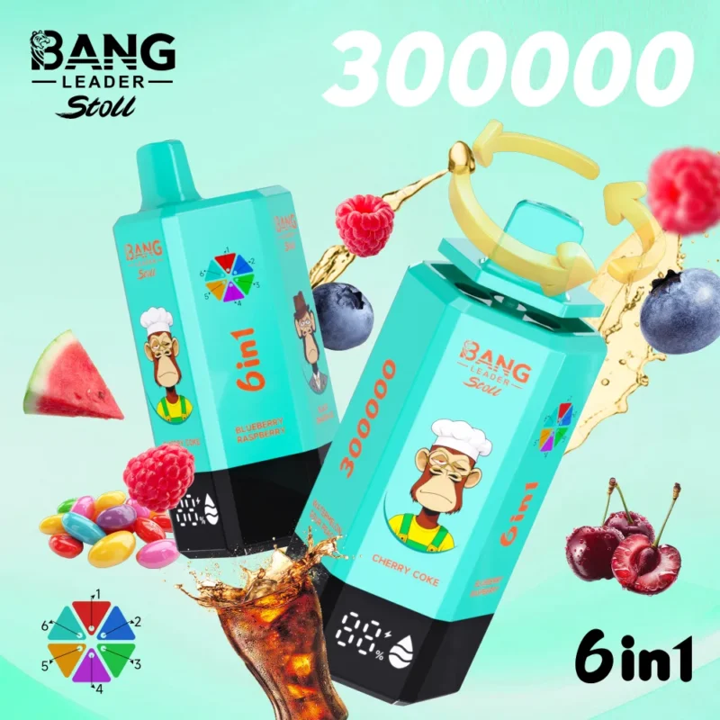 bang-leader-300k-eub-vape-cherry-coke-and-blueberry-raspberry-and-black-dragon-ice-and-rainbow-candy-and-fuji-ice-and-watermelon-sour-peach