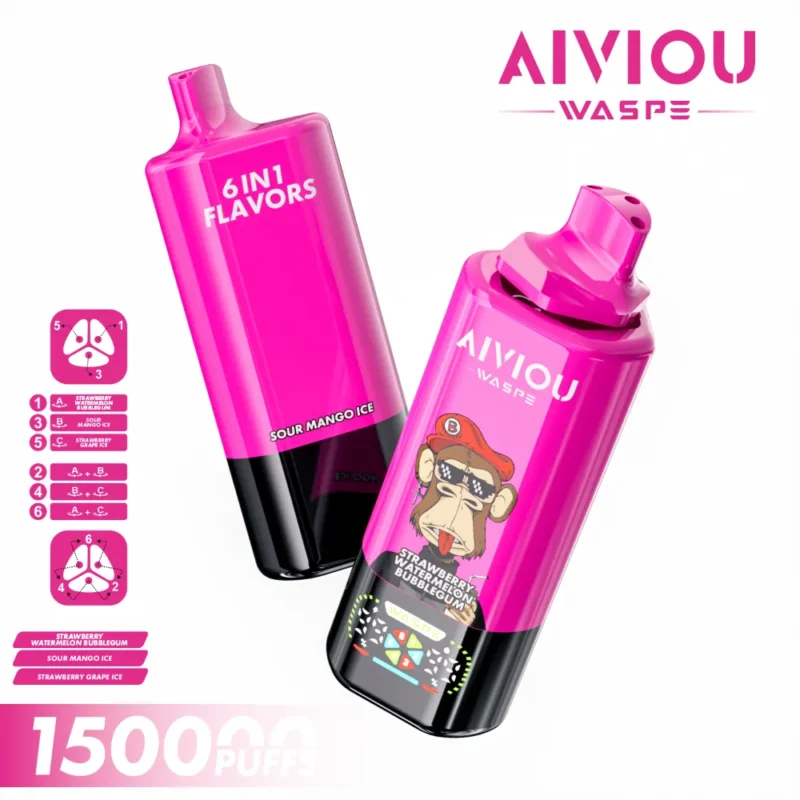 waspe-aiviou-eub-150000-6-in-1-strawberry-watermelon-bubblegum-and-sour-mango-ice-and-strawberry-grape-ice
