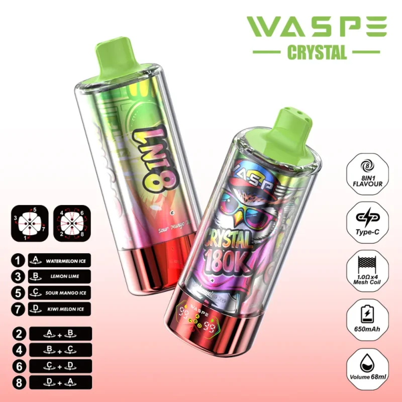 waspe-crystal-180k-8-in-1-flavors-eub-watermelon-ice-and-lemon-lime-and-sour-mango-ice-and-kiwi-melon-ice