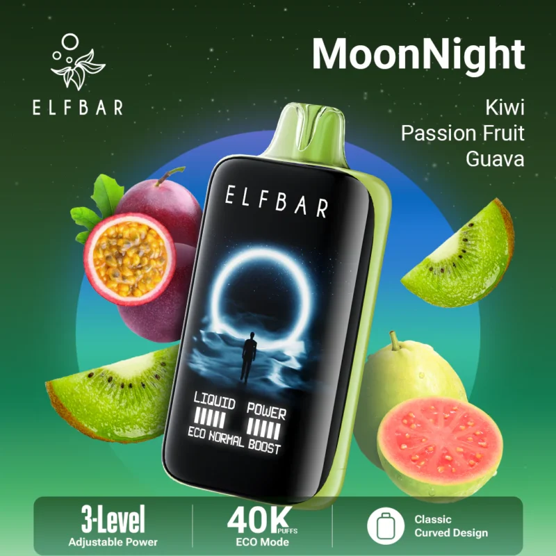 Euvapetop Elfbar Kiwi Moonnight Disposable Vape device
