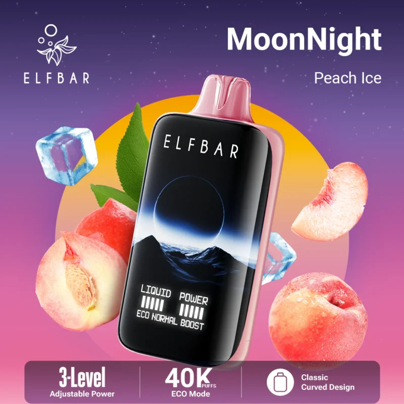 Euvapetop Elfbar Peach Moonnight Disposable Vape device detail