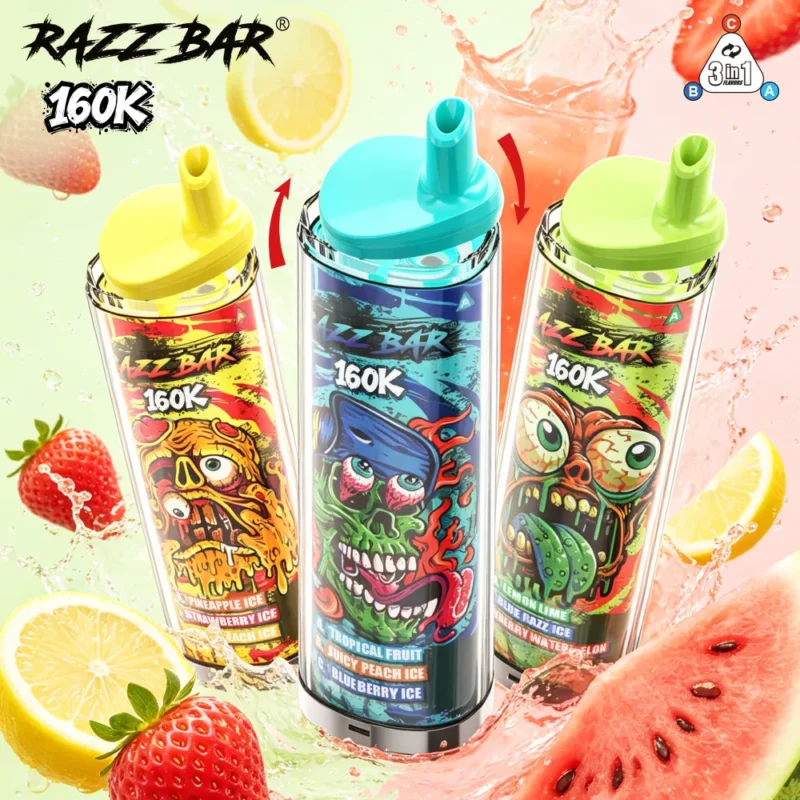 Euvapetop Razz Puffs Bar Disposable Vape device detail