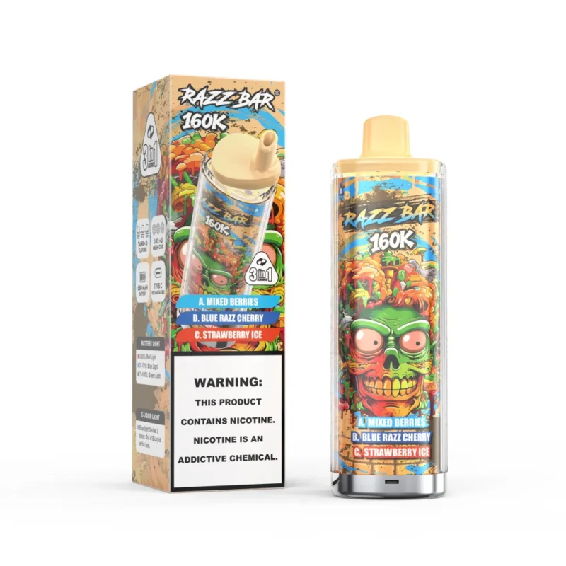 Euvapetop Razz Puffs Bar Disposable Vape device view 2