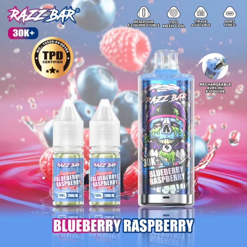 Euvapetop Razz 30k Bar Disposable Vape device detail