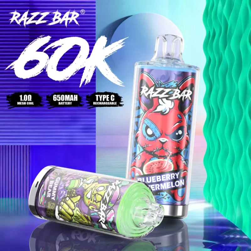 Euvapetop Razz Puffar Bar Disposable Vape device detail