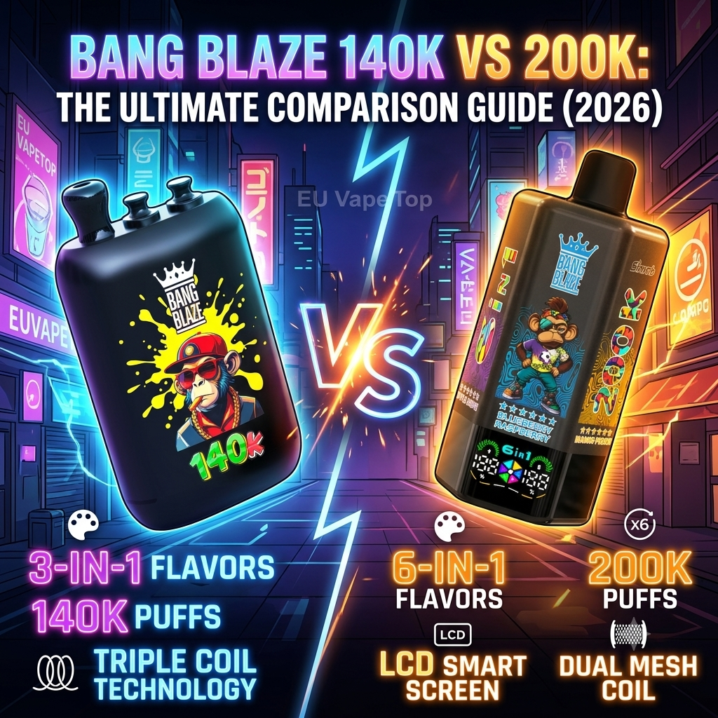 Bang Blaze 140K vs 200K disposable vape comparison guide (2026)