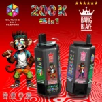 Bang Blaze 200K 6 in 1 Disposable Vape Watermelon Ice flavor featuring LCD display, Type-C charging and rechargeable battery.