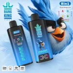 Bang King 500K 8-in-1 vape with Black Dragon Ice, Love 66, Mr Blue and Strawberry Lemonade flavors