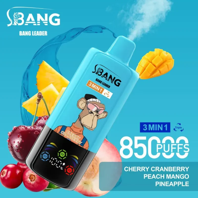 BANG Leader 85K Cherry Cranberry, Peach Mango and Pineapple vape