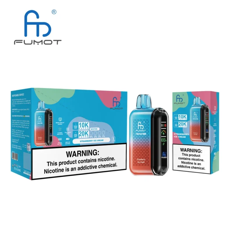 Euvape Fumot Strawberry Tornado Disposable Vape device detail