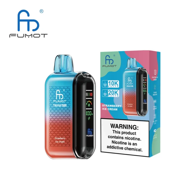 Euvape Fumot Strawberry Tornado Disposable Vape device view