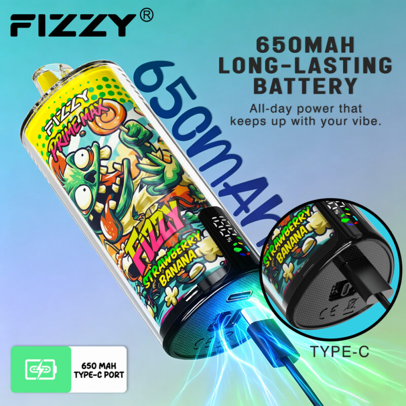 Fizzy Prime Max 80K with 650mAh battery and USB-C charging