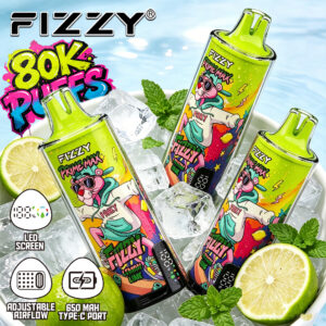 Fizzy Prime Max 80K disposable vape with LED screen and adjustable airflow