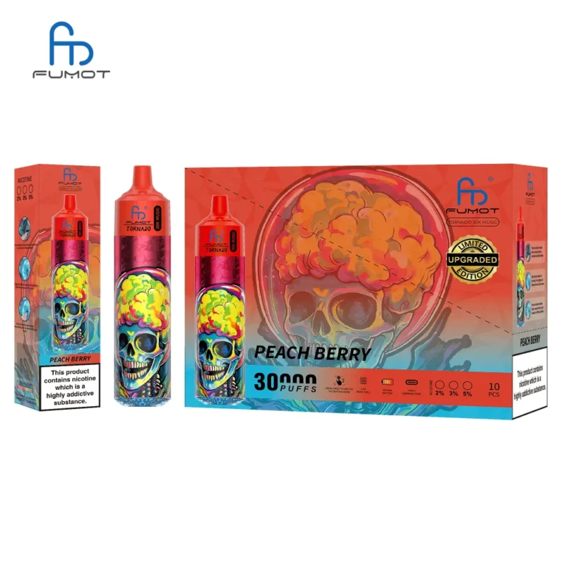 Fumot Tornado 30K Music Vape retail packaging box 10 pack