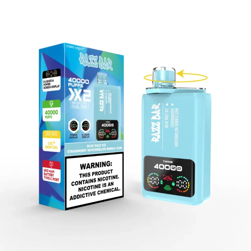 Razz Bar 40K Crystal vape with retail packaging box