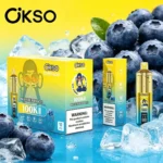 Vaporizador OKSO Tornado 100K Blueberry Ice con dispositivo y embalaje