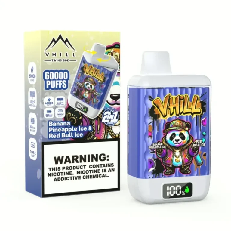 vhill-twins-60k-60000-puffs-banana-pineapple-lce-red-bull-ice-euvapetop Dispositivo de vapeo desechable Vhill Twins Puffs 60k