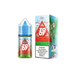 A blue and silver e cigarette with transparent tank red LED light. detail