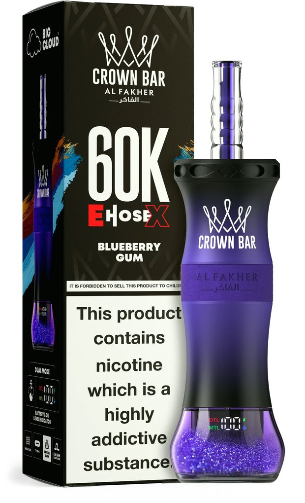 Al Fakher Crown Bar 60K, sabor a chicle de arándanos