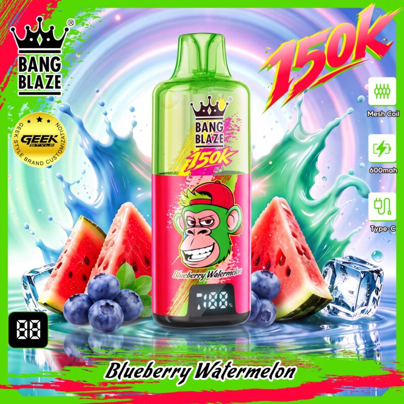 Bang Blaze 150K disposable vape in Blueberry Watermelon flavor