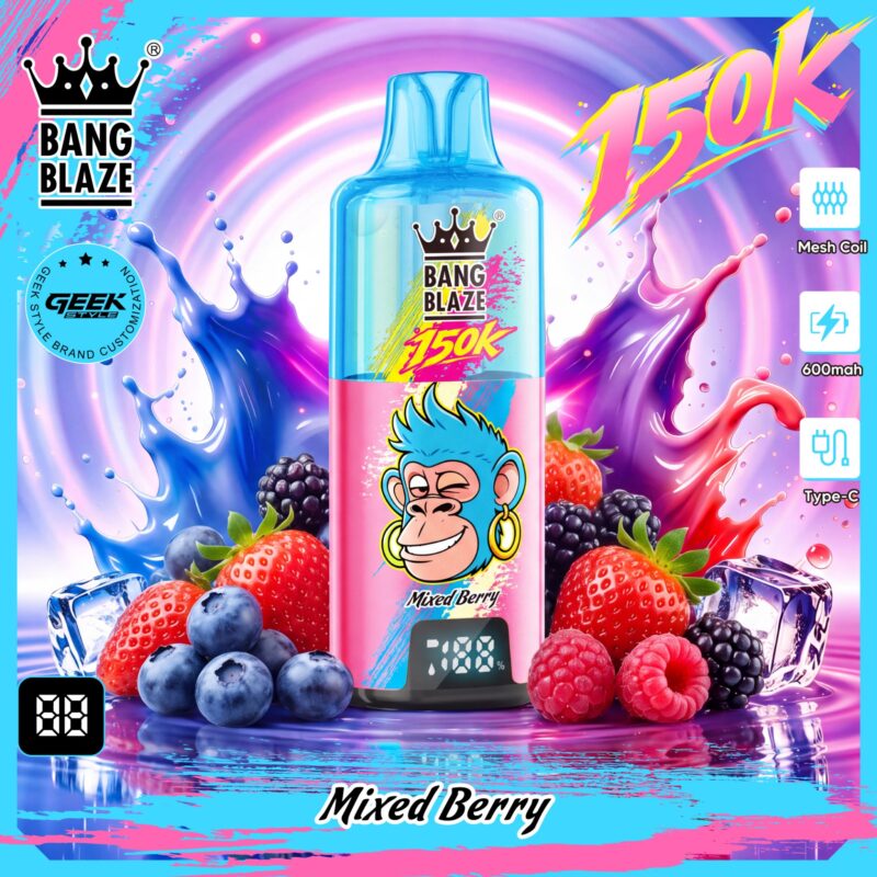 Bang Blaze 150K disposable vape in Mixed Berry flavor