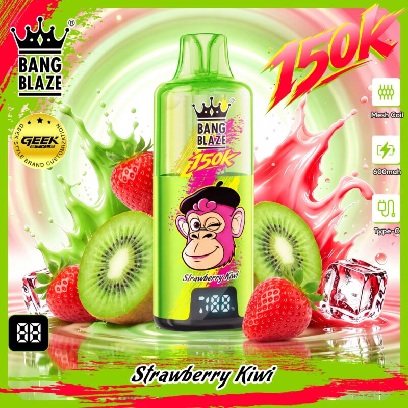 Bang Blaze 150K disposable vape in Strawberry Kiwi flavor