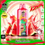 Bang Blaze 150K disposable vape Watermelon Ice flavor with digital display, 600mAh battery and Type-C charging