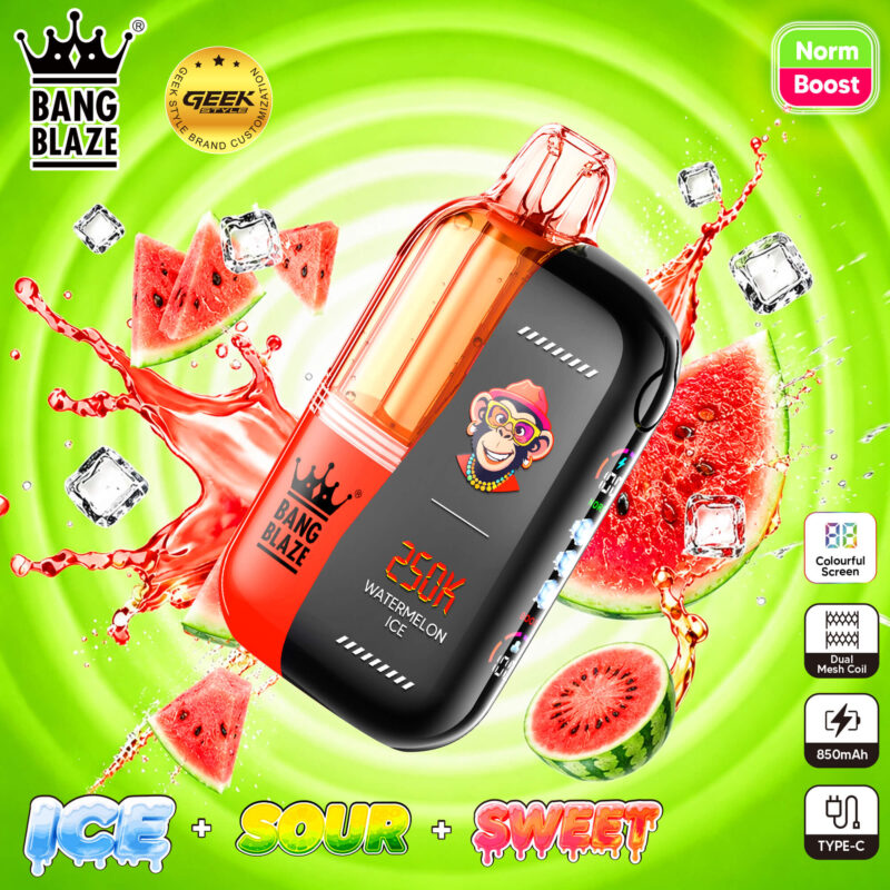 Dispositivo de vapeo desechable Bang Blaze 01 de 250k