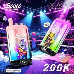 Bang Leader 200K 3-in-1 triple flavor poster with Type-C charging and LED display
