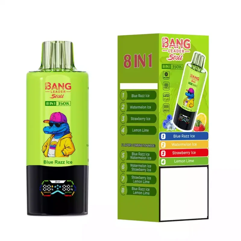 Bang Leader 350K Blue Razz Ice Watermelon Ice Strawberry Ice Lemon Lime flavor set