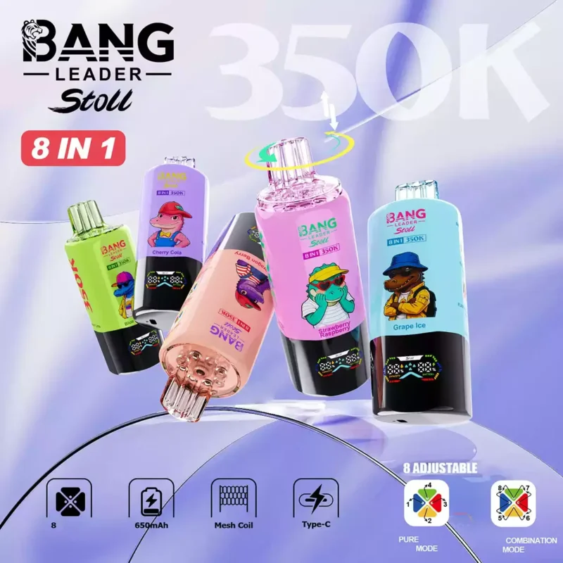 bang-leader-350k-hero Bang Leader 350K 8-in-1 flavor rotation with 850mAh battery and Type-C charging
