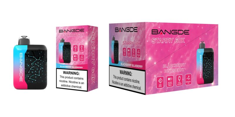 Dispositivo Bangde Starry 60K Blackberry Blueberry con caja de venta al público y embalaje de cartón
