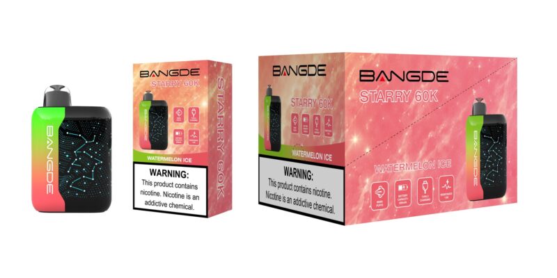 Dispositivo Bangde Starry 60K Watermelon Ice con caja de venta al público y embalaje de cartón