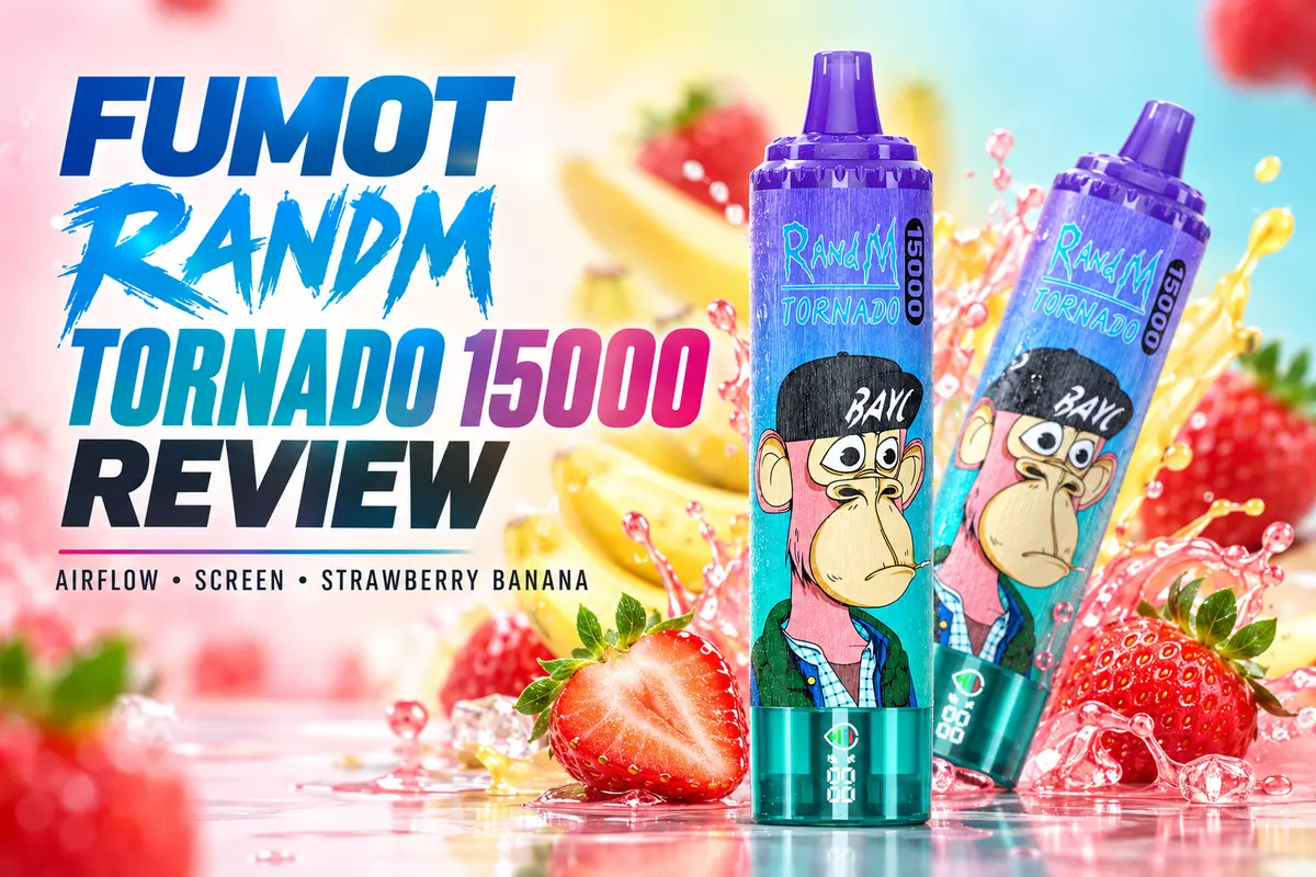 Fumot RandM Tornado 15000 review with adjustable airflow and LED screen