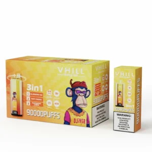 VHILL Triple 90K disposable vape Blueberry Ice / Fizzy Cherry / Raspberry Lemon flavor combination box