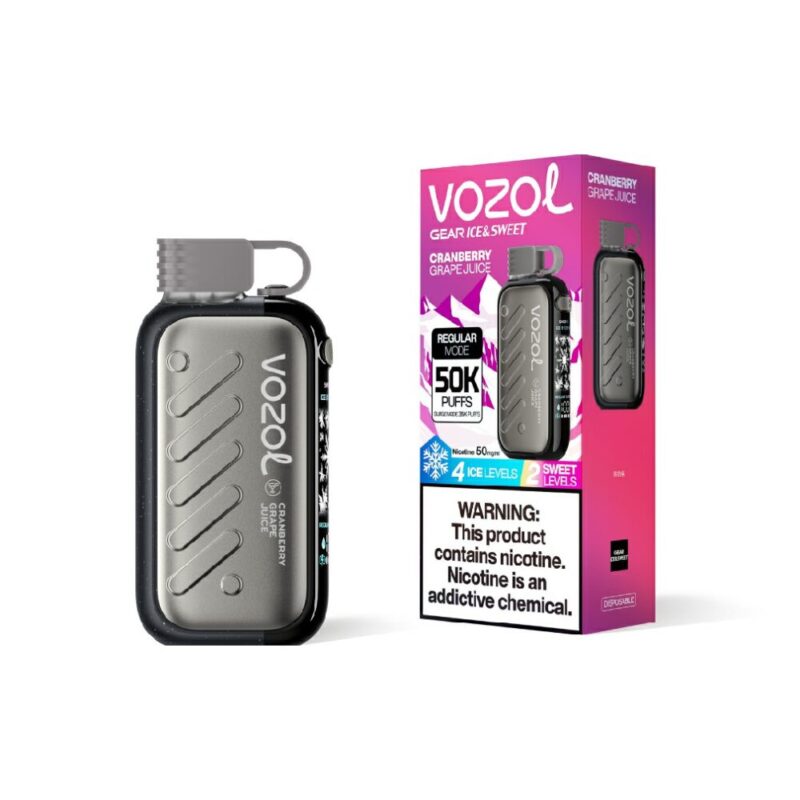 VOZOL Gear Ice & Sweet 50000 Cranberry Grape Juice flavor device and retail box