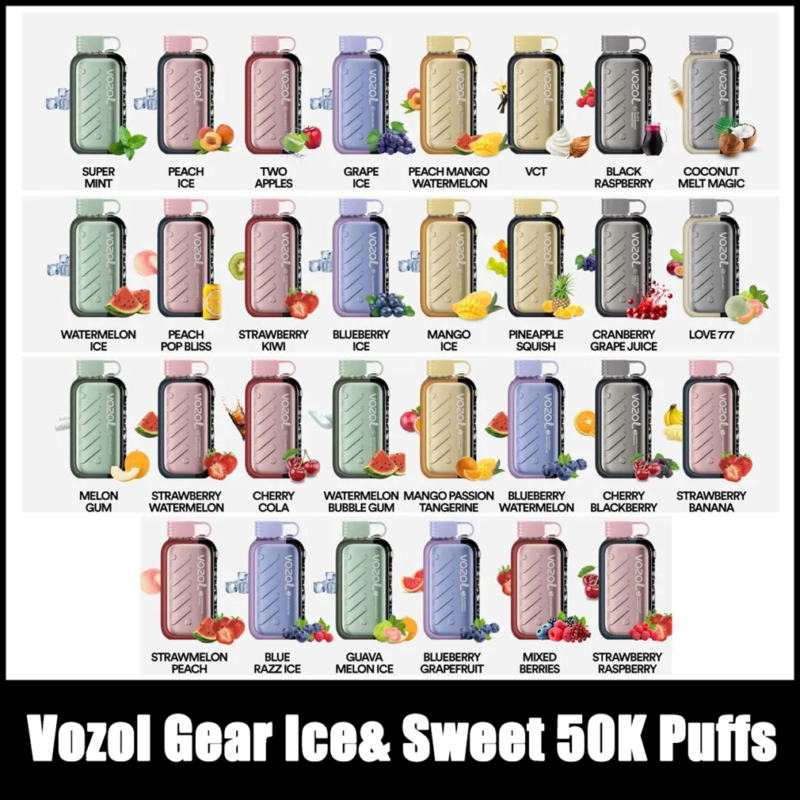 VOZOL Gear Ice & Sweet 50000 full lineup of 30 flavor options
