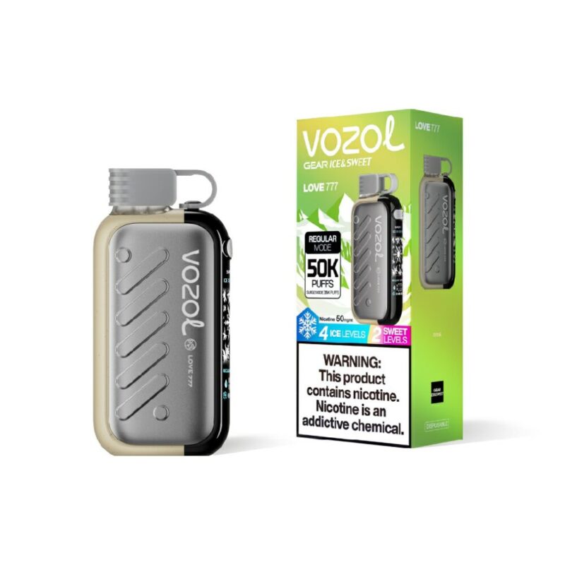 VOZOL Gear Ice & Sweet 50000 Love 777 flavor device and retail box