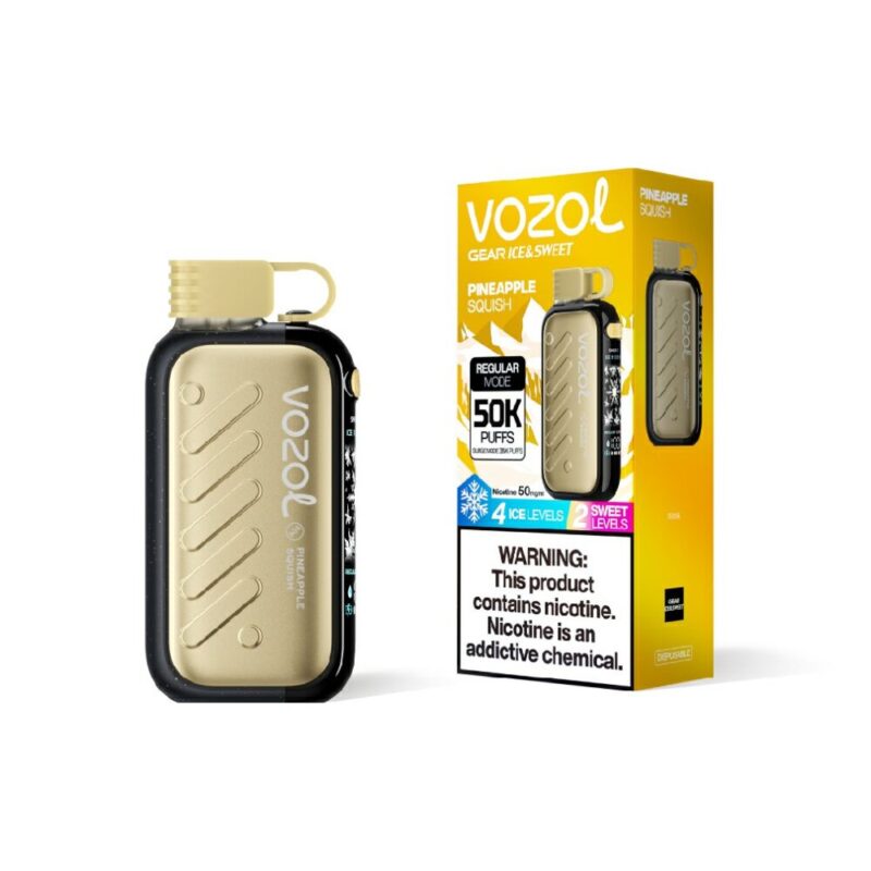 VOZOL Gear Ice & Sweet 50000 Pineapple Squish flavor device and retail box