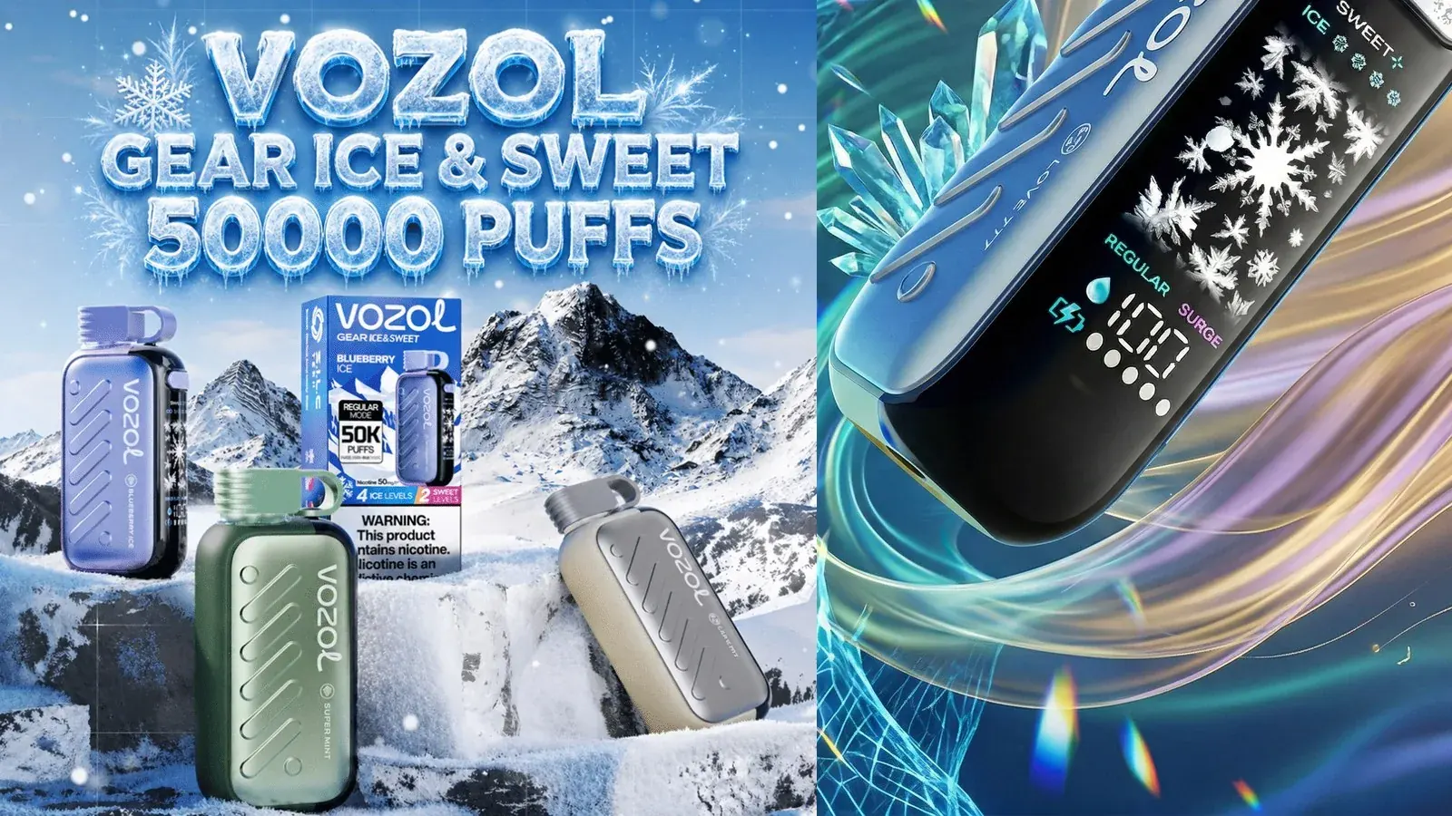 VOZOL Gear Ice & Sweet 50K review with adjustable ice and sweetness controls