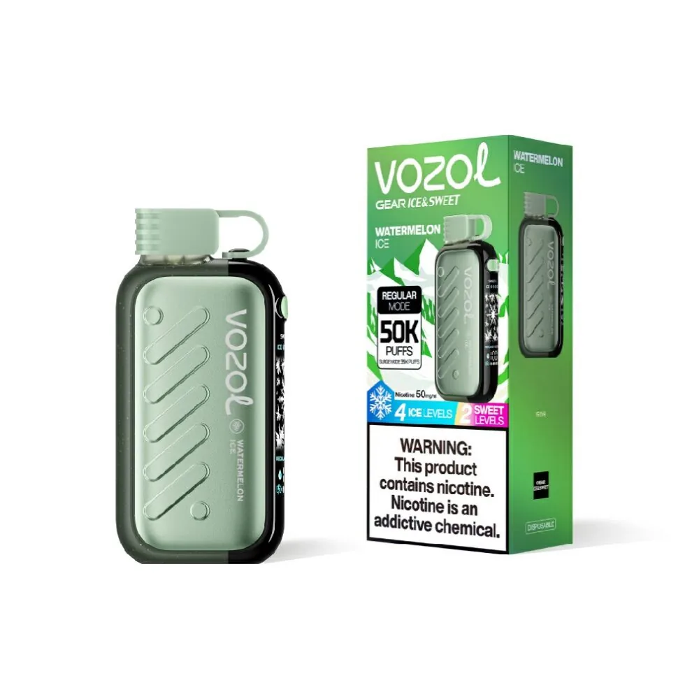 VOZOL Gear Ice & Sweet 50000 Watermelon Ice flavor device and retail box