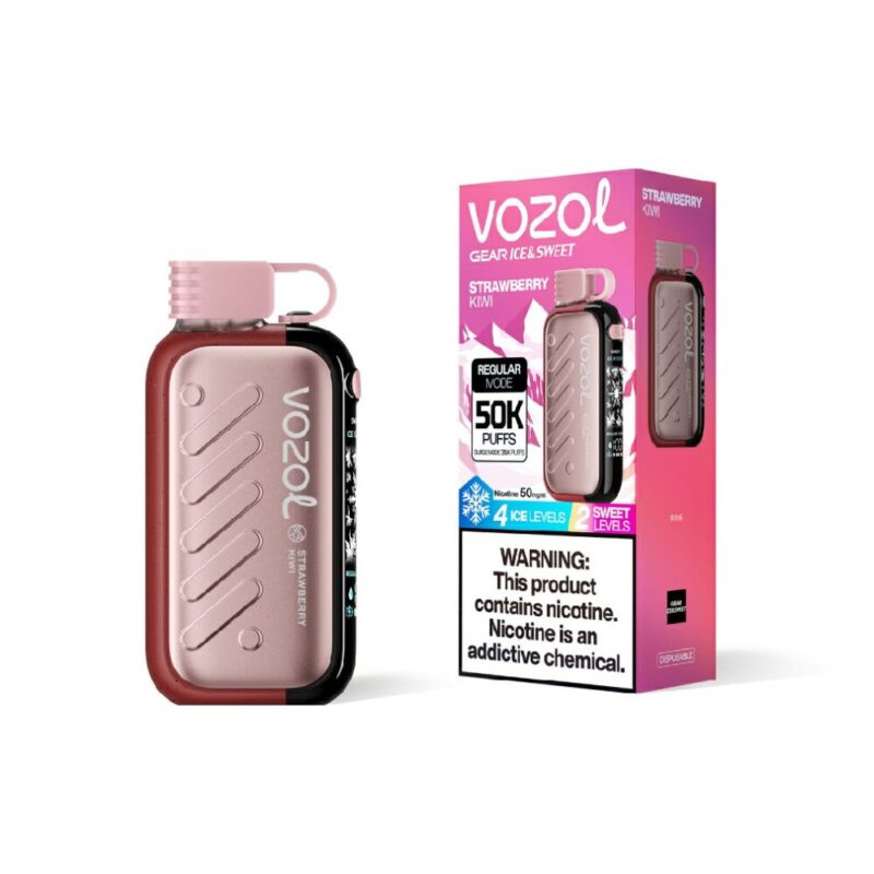 VOZOL Gear Ice & Sweet 50000 Strawberry Kiwi flavor device and retail box