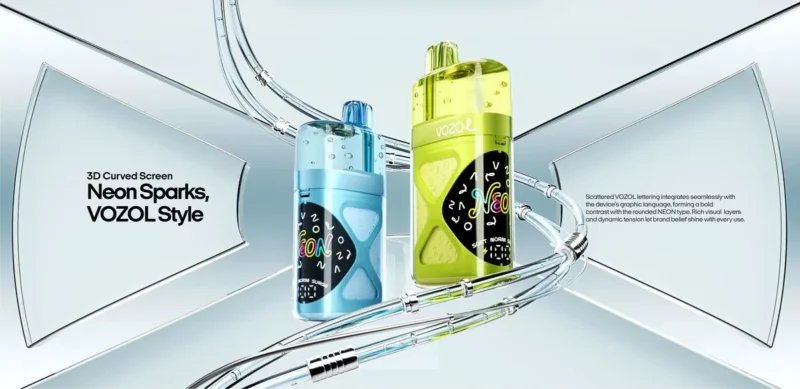 VOZOL Neon 60000 transparent visible e-liquid tank close-up