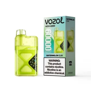 VOZOL Neon 60K disposable vape with visible 20ml e-liquid tank