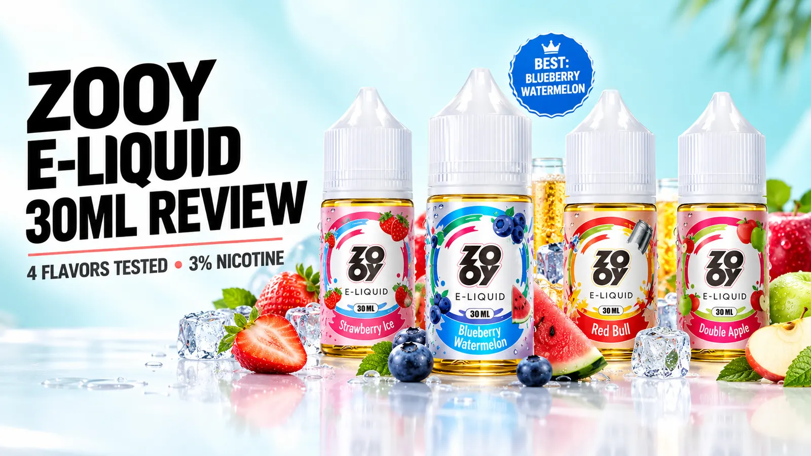 ZOOY E-Liquid 30ml review of four 3% nicotine flavors